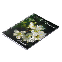 Original White Plum Blossom Art Spiral Notebook Anteckningsbok