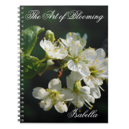 Original White Plum Blossom Art Spiral Notebook Anteckningsbok