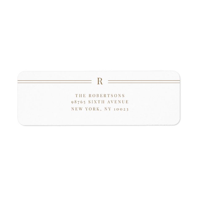 Originaladressetikett för klassisk Bröllop-återgån Returadress Etikett (Framsidan)