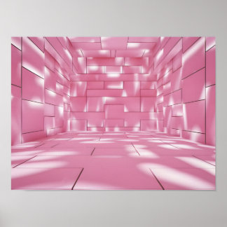 Originalbakgrund för Rosa med ljus och skugga Poster