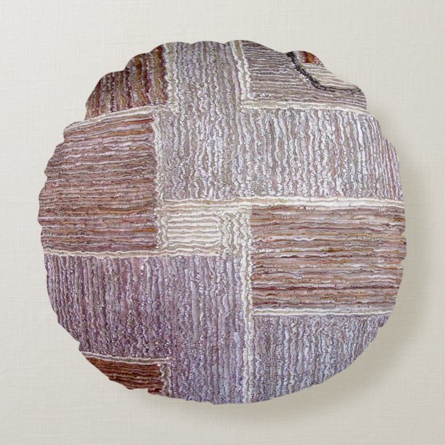 Originalbåtar av lädermattor rund kudde (Framsidan)