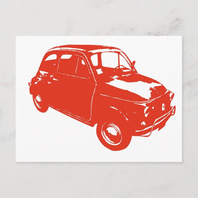 Originalbil röd vykort (Framsida)