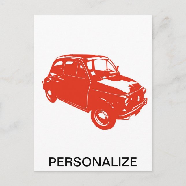 Originalbil röd vykort (Framsida)