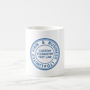 Originalblått frimärke Skapar din egen malltext Kaffemugg