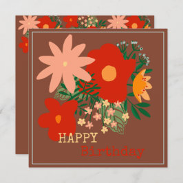 Originalblomma med grönfiskekort i grattis på föde inbjudningar