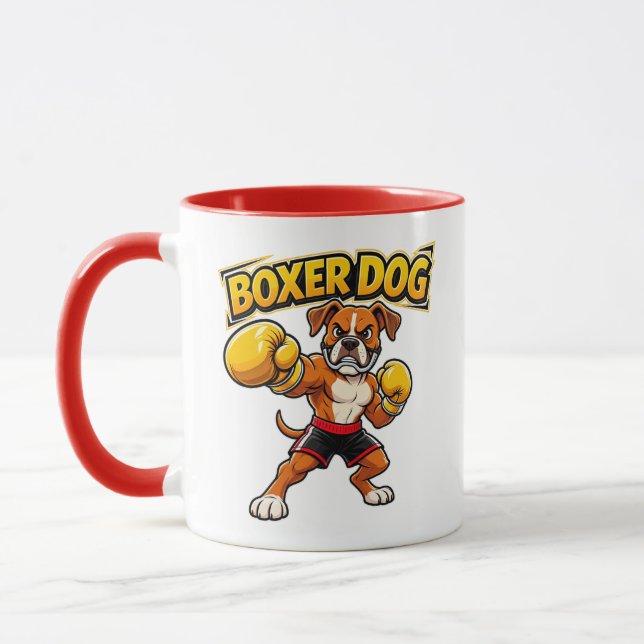Originaldesign Rolig Boxning Boxare Hund  Mugg (Vänster)