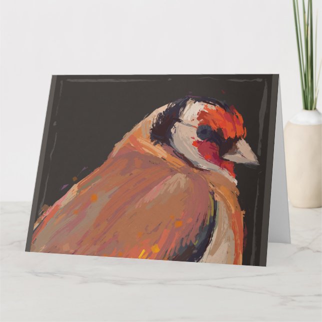 Originalfärgning av en guld fink kort (Framsida)