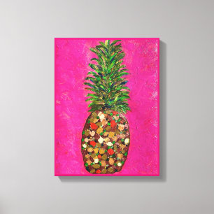 Originalfärgsfärg för ananas på arbetsytan canvastryck