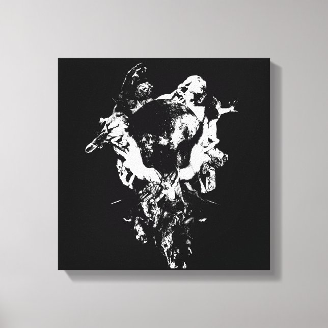 Originalgrafik, arbete #3, svart och vitt canvastryck (Framsida)