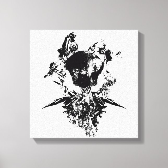 Originalgrafik, arbete #3, svart och vitt canvastryck (Framsida)