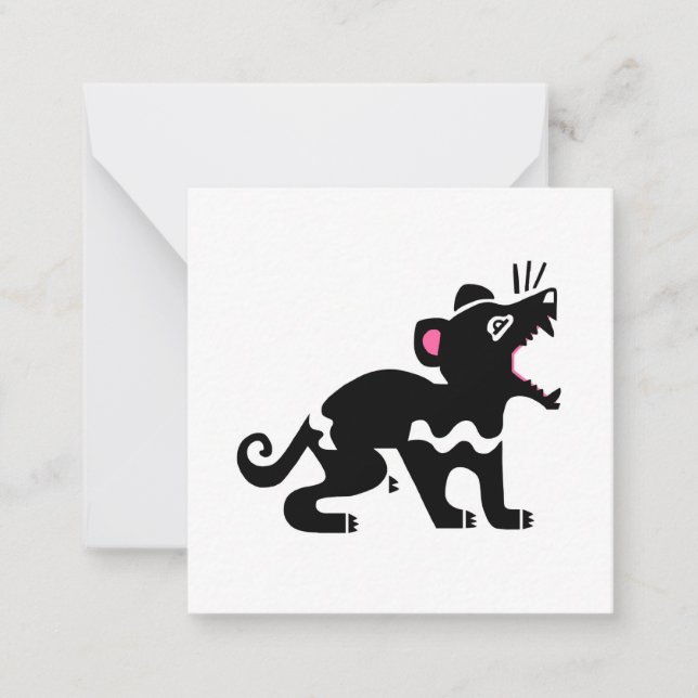 Originalgrafik - TASMANIAN DJÄVULEN - Marsupial Anteckningskort (Framsida)