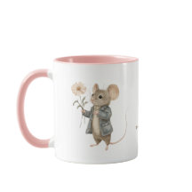 Originalhandmålad mus med underblommig näsa