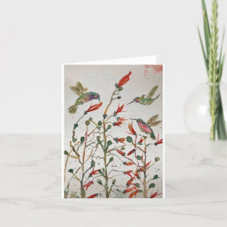 Originalhummingbird Art on Blank Card Kort