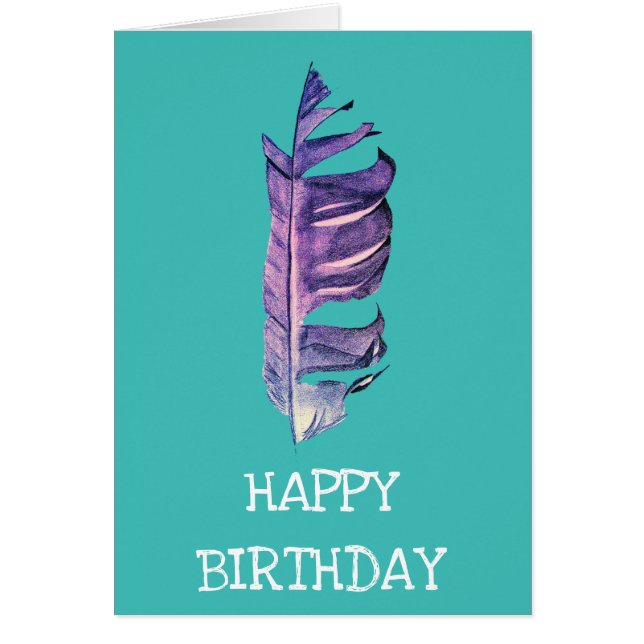 Originalillustration av bran Feather teckning Hälsningskort (Framsidan)
