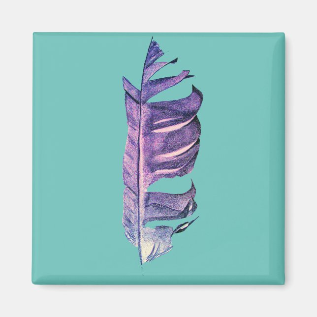 Originalillustration av bran Feather teckning Magnet (Framsidan)