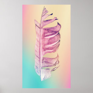 Originalillustration av bran Feather teckning Poster