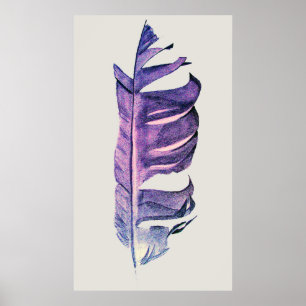 Originalillustration av bran Feather teckning Poster