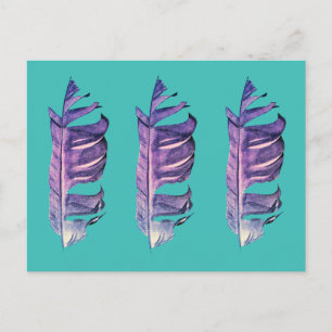 Originalillustration av bran Feather teckning Vykort