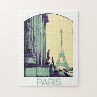 Originalillustration av Paris Frankrike, Eiffel to Pussel