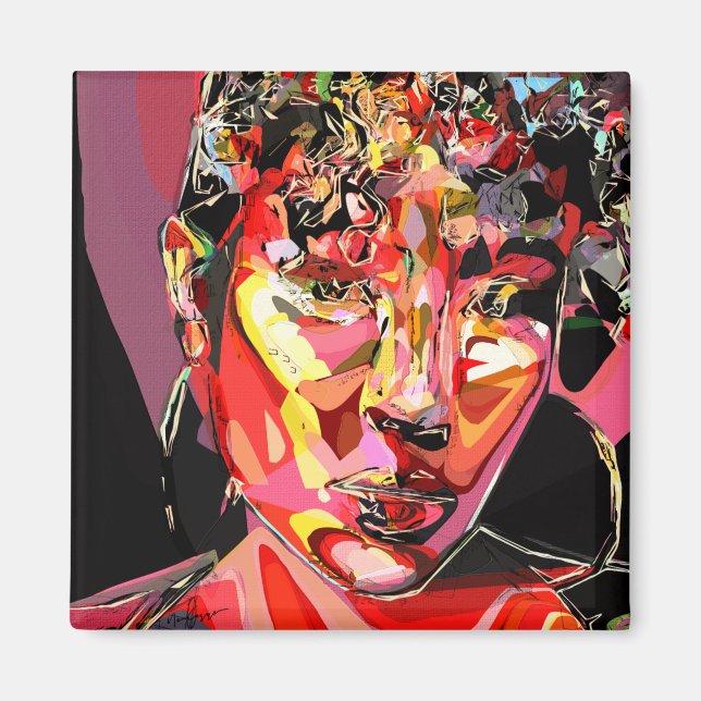 Originalkonst Abstrakt Female Porträtt Magnet (Framsidan)