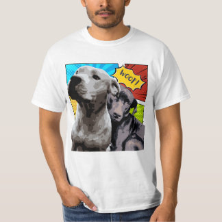 Originalkonst av min två hundar Pitbull och Staffy T Shirt