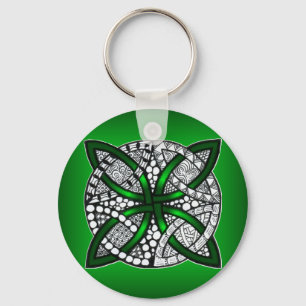 Originalkonst Celtic Knot-Grönt Nyckelring