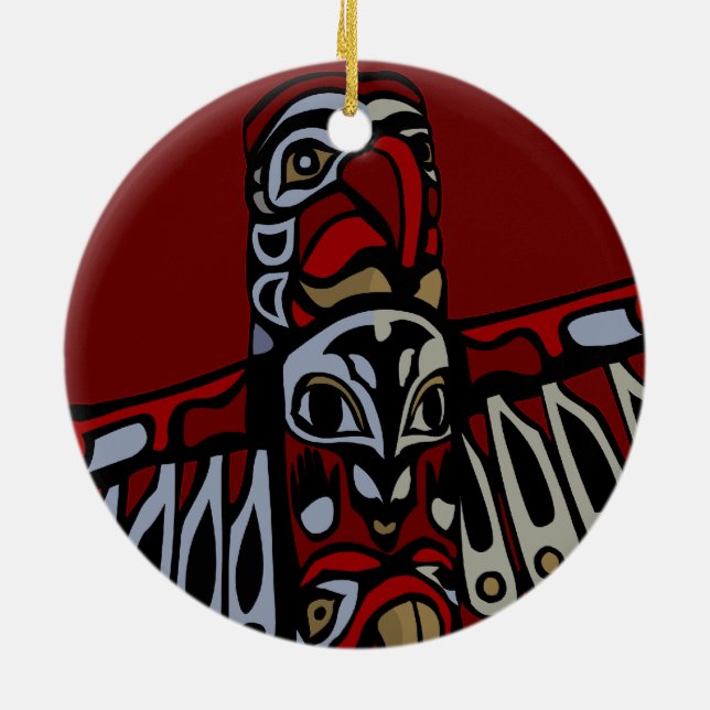 Originalkonst Dekorationer Totem Pole Ornament Sou (Baksidan)