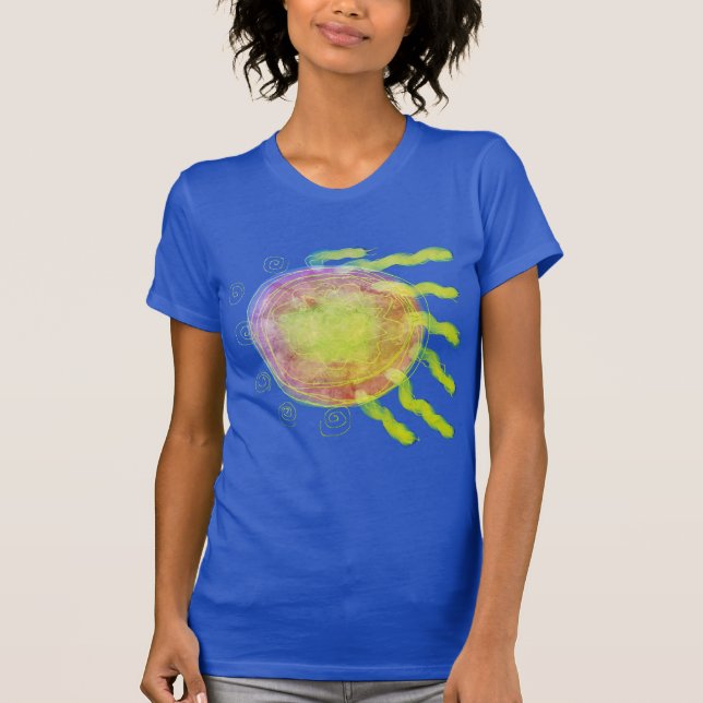 Originalkonst i Sol med Abstrakt Wearable Art T Shirt (Framsida)