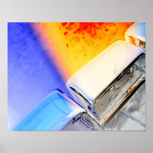 Originalkonst: "light geometry: fire ice" poster (Framsidan)