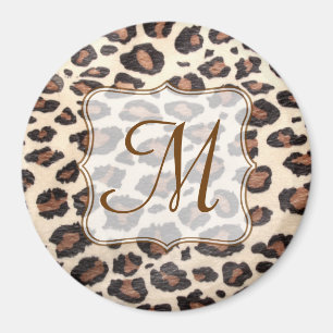 Originalmagnet av Cheetah Spot Animal Print Monogr Magnet