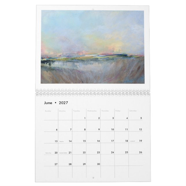 Originalmålning 202X för liggande Abstrakt Kalender (Jun 2027)