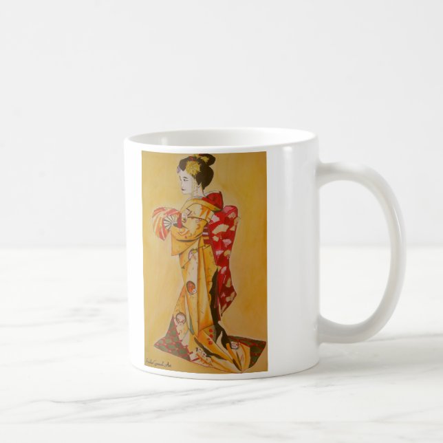 Originalmålning av japansk Geisha-vattenfärg Kaffemugg (Höger)