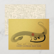 Originalmålning Orm Kinesiskt Lun nytt år P1