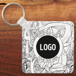 Originalmodern linjegrafik och din Logotyp Nyckelring