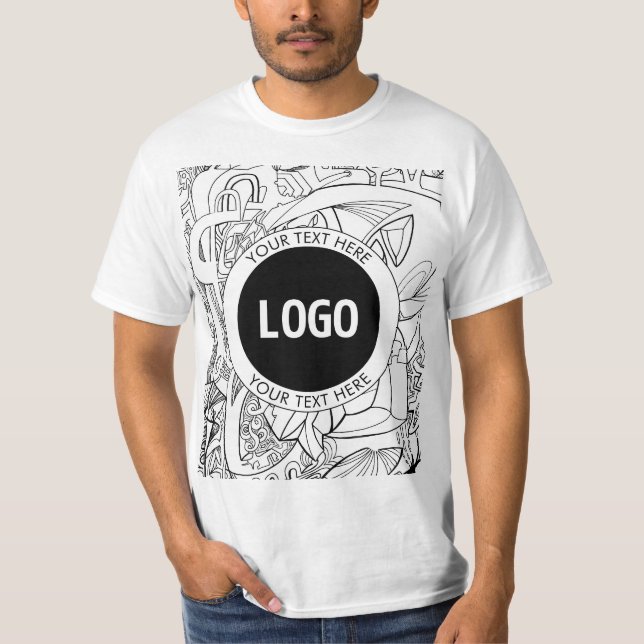 Originalmodern linjegrafik och din Logotyp T Shirt (Framsida)