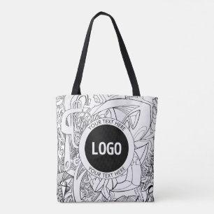 Originalmodern linjegrafik och din Logotyp Tygkasse