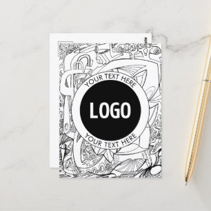 Originalmodern linjegrafik och din Logotyp Vykort