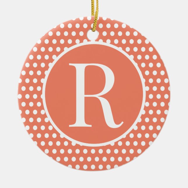 Originalpunkt för den klassiska Orangen brev Polka Julgransprydnad Keramik (Framsidan)