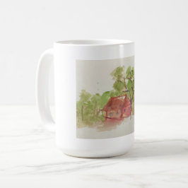 Originalskiss för vattenfärg kaffemugg