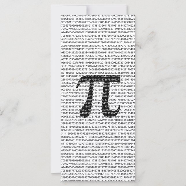 Originalsvart nummer pi dag, matematisk symbol (Framsida)