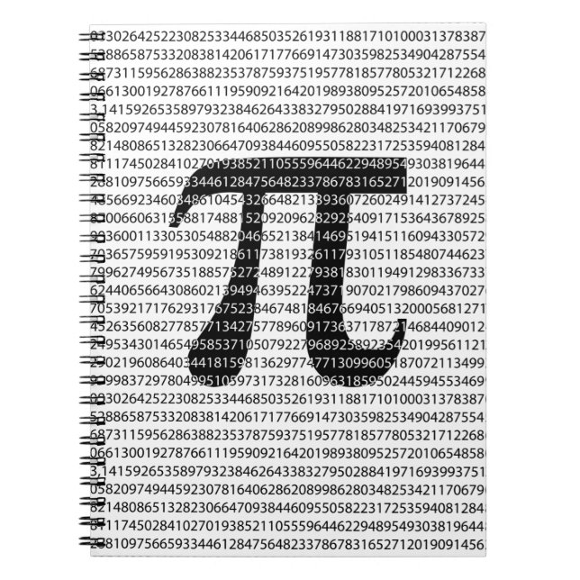 Originalsvart nummer pi dag, matematisk symbol anteckningsbok med spiral (Framsidan)