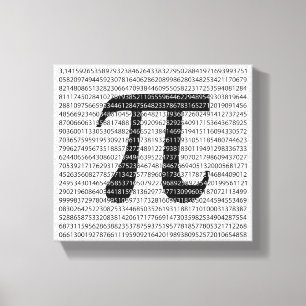 Originalsvart nummer pi dag, matematisk symbol canvastryck