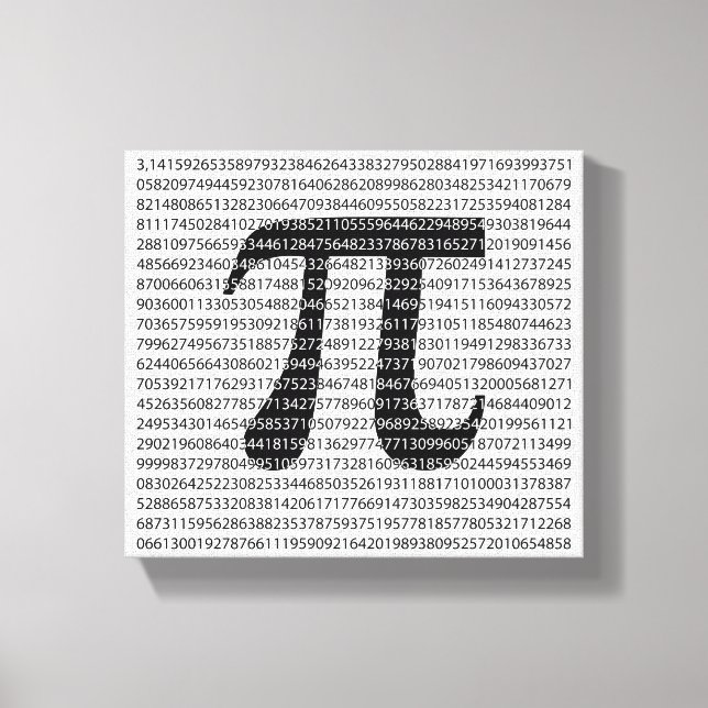 Originalsvart nummer pi dag, matematisk symbol canvastryck (Framsida)
