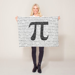 Originalsvart nummer pi dag, matematisk symbol fleecefilt