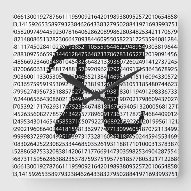 Originalsvart nummer pi dag, matematisk symbol fyrkantig klocka (Framsida)