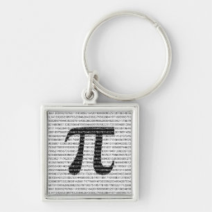Originalsvart nummer pi dag matematisk symbol fyrkantig silverfärgad nyckelring
