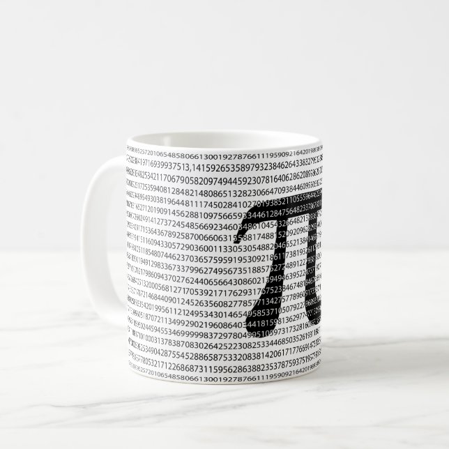 Originalsvart nummer pi dag, matematisk symbol kaffemugg (Framsida vänster)