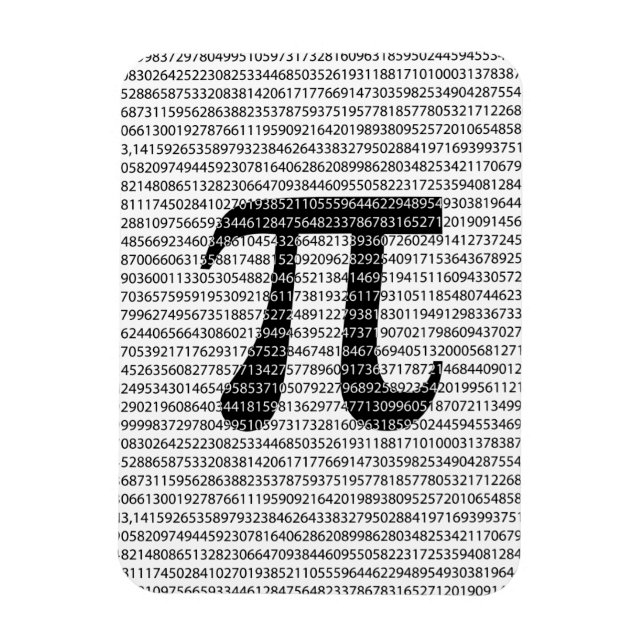 Originalsvart nummer pi dag, matematisk symbol magnet (Vertikal)