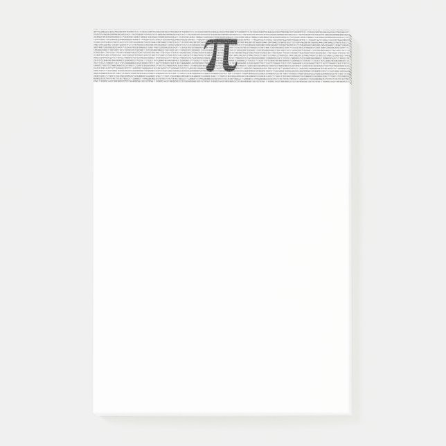 Originalsvart nummer pi dag, matematisk symbol post-it block (Framsida)