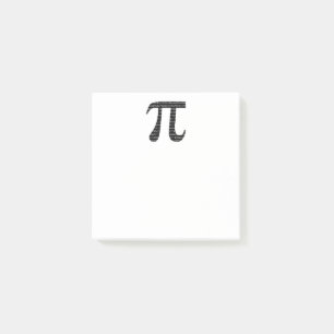 Originalsvart nummer pi dag, matematisk symbol post-it block